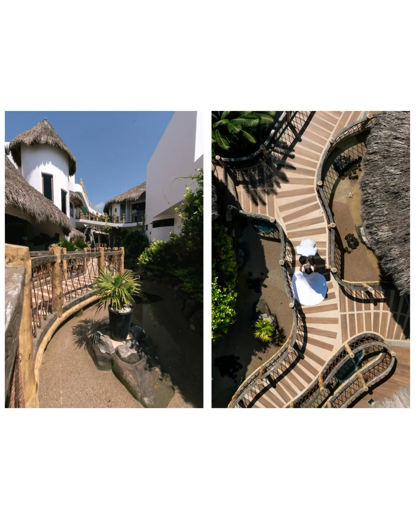 Garden pathway connecting the resort villas